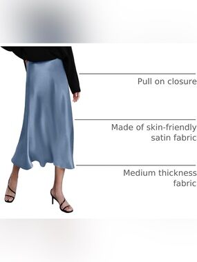 Classic A-Line Midi Skirt in Dusty Blue